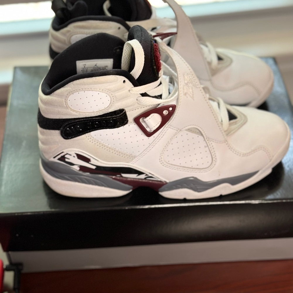 Air Jordan 8 Retro Burgundy White Sneaker,